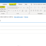 Outlook Format Text Options Greyed Out