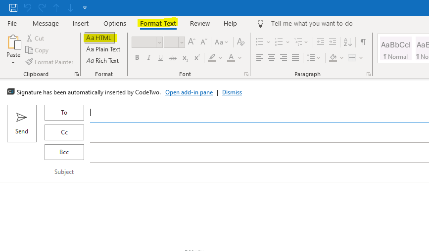 Outlook Format Text Options Greyed Out